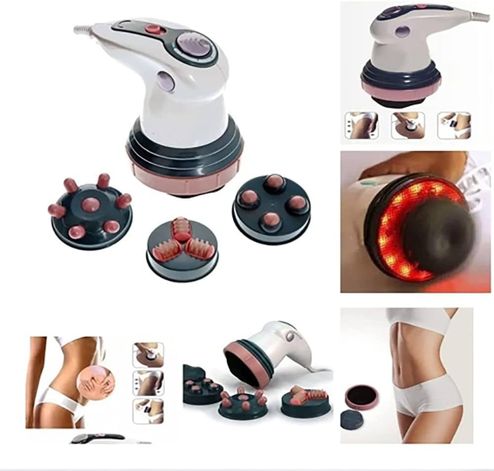 Masajeador Corporal Eléctrico 3 en 1 con Terapia de Calor Infrarrojo y Cabezales Intercambiables