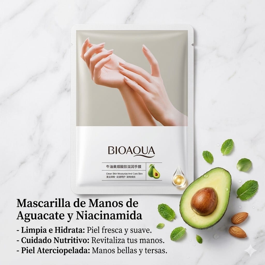 BIOAQUA Mascarilla de Manos de Aguacate y Niacinamida