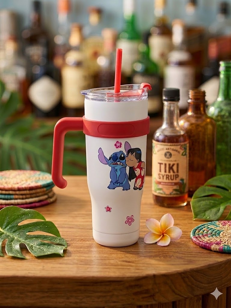 ¡Amor en cada sorbo con Lilo & Stitch! 🌸🥤