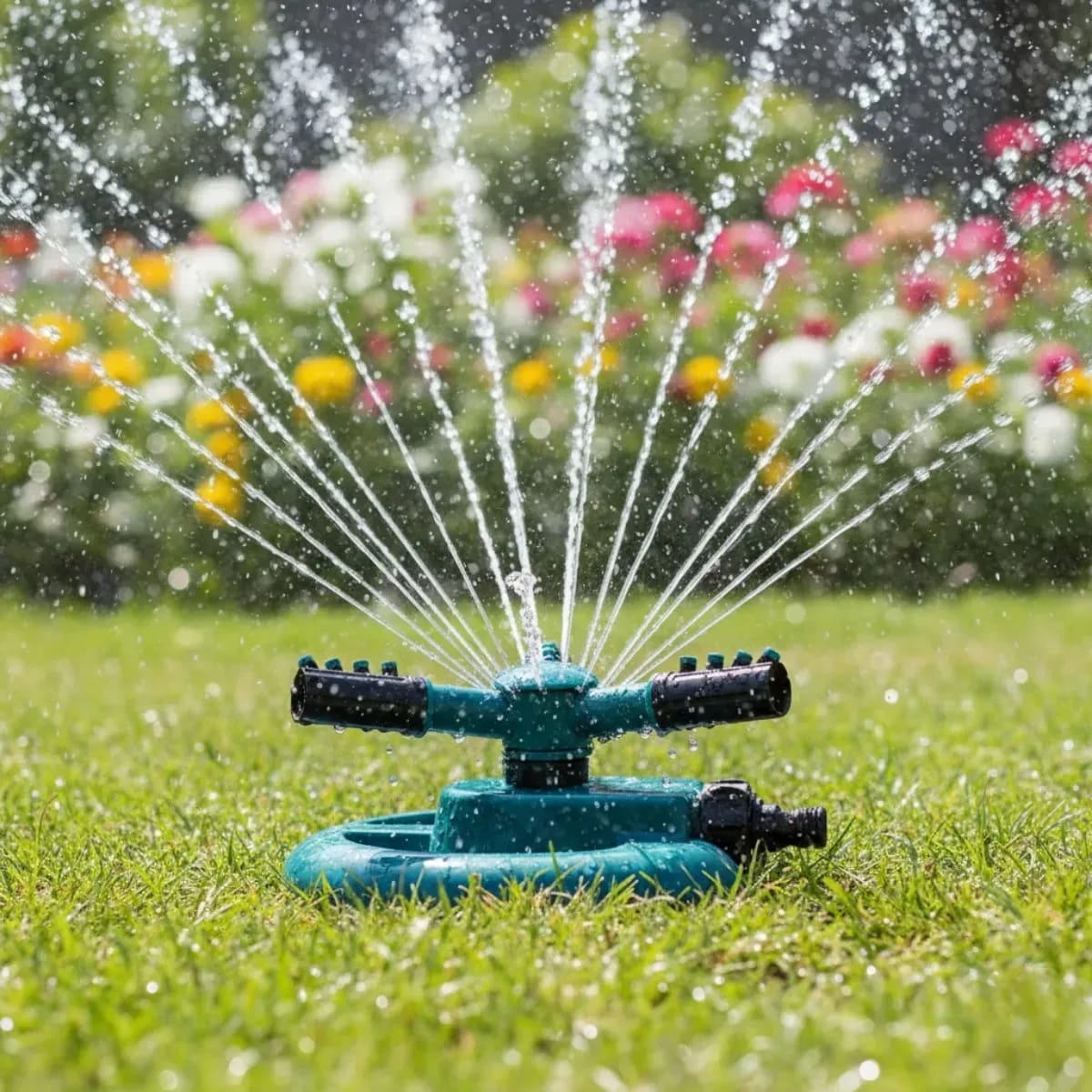💦 Aspersor Giratorio 360° – El Aliado Perfecto para un Jardín Radiante