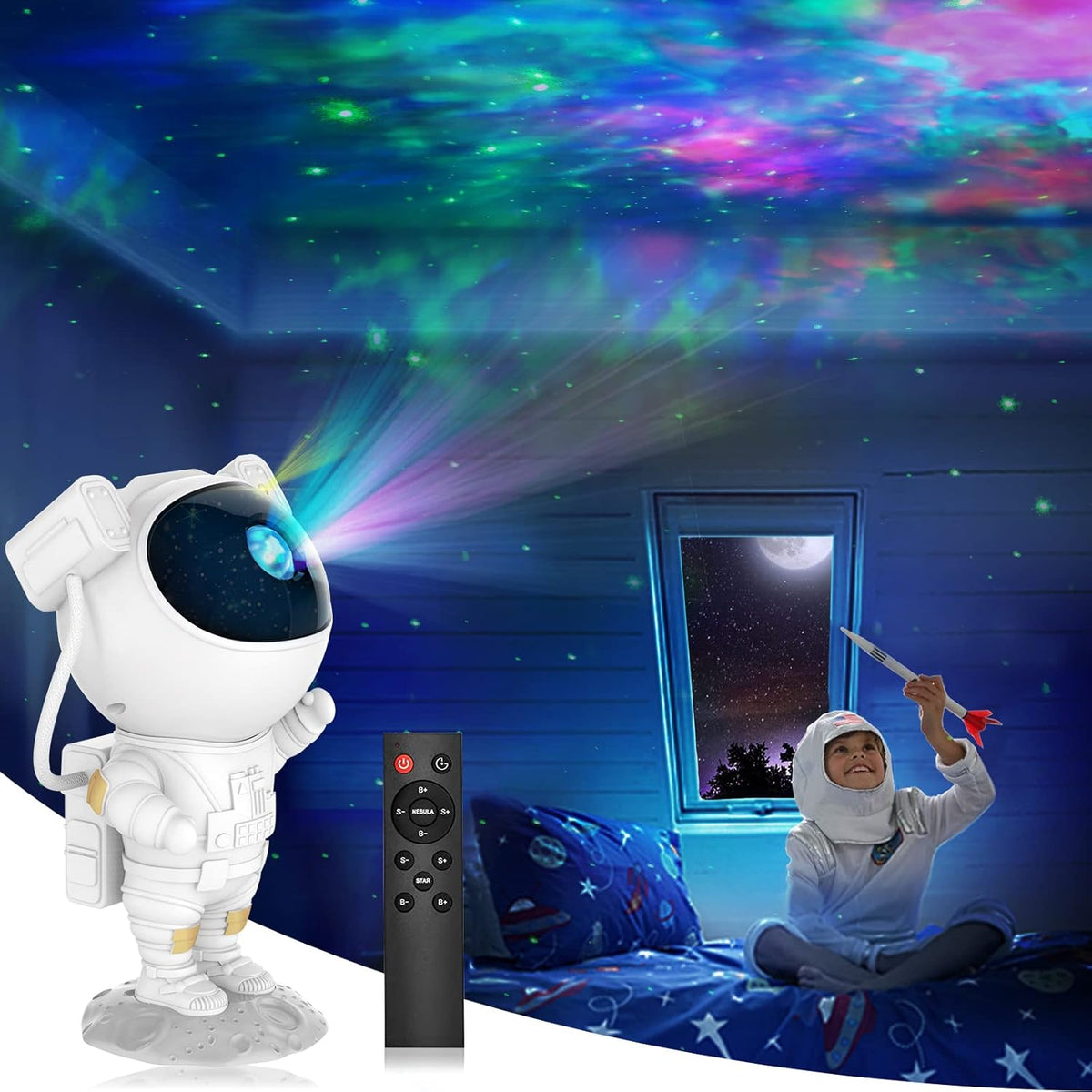 🚀 Proyector de Galaxia Astronauta – Explora el Universo desde Casa