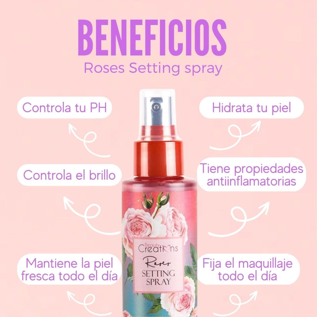 Beauty Creations - Roses Setting Spray: Un Toque Clásico de Elegancia