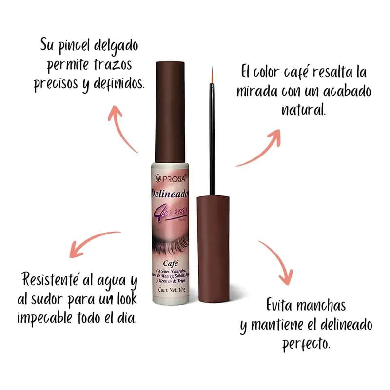 Delineador Líquido Prosa – Tono Café 🤎