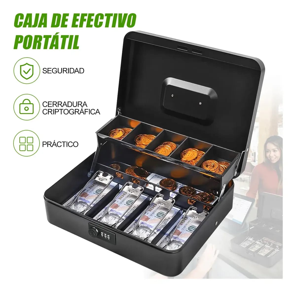 💰 Caja de Seguridad con clave para Efectivo