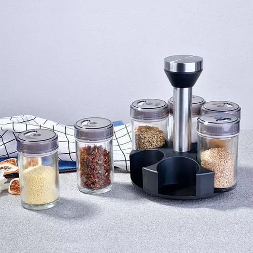 Especiero Giratorio Compacto – Práctico y Estilizado (6 Piezas)