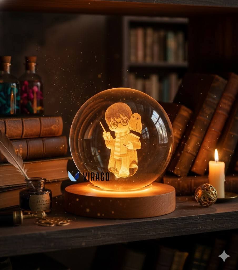 Lámpara de Cristal 3D Harry  Hedwig 🔮💡