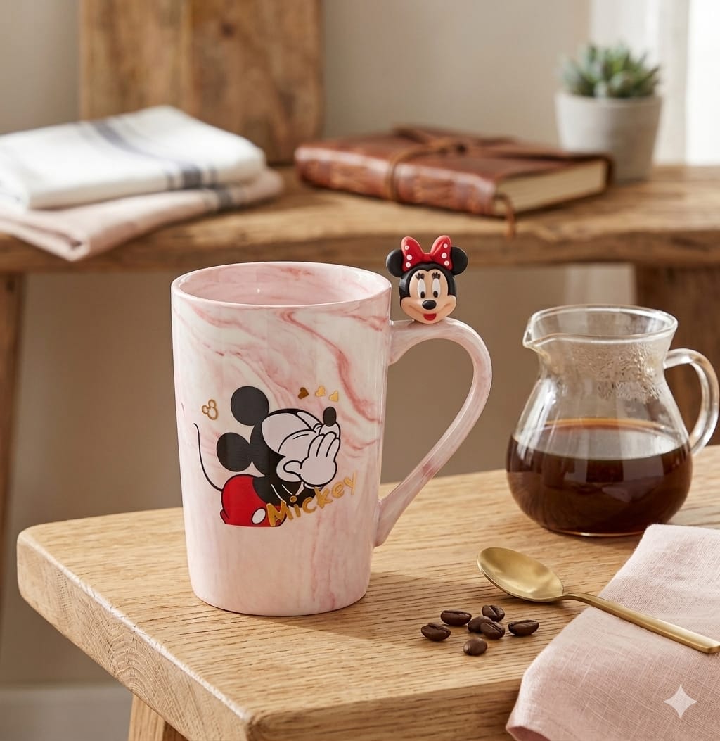 Taza Marble Pink - Mickey &amp; Minnie 💖