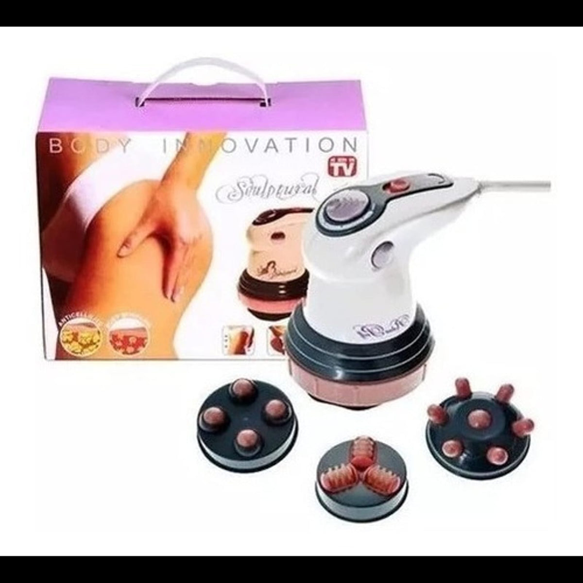 Masajeador Corporal Eléctrico 3 en 1 con Terapia de Calor Infrarrojo y Cabezales Intercambiables
