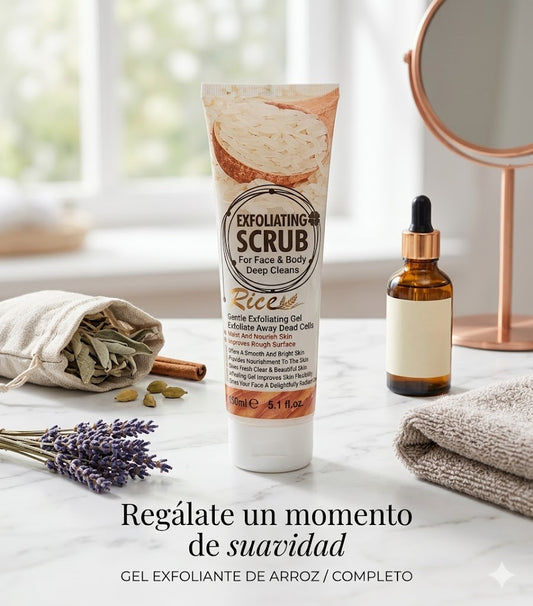 Gel Exfoliante de Arroz – Rostro y Cuerpo 🌾