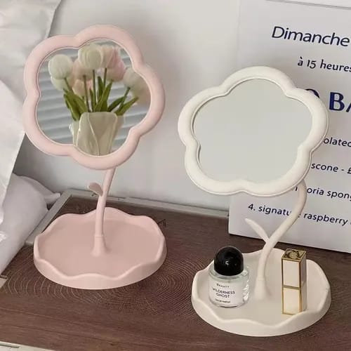 Espejo de Maquillaje de Mesa "Flor Coqueta" – Práctico, Adorable y Funcional ✨🌷