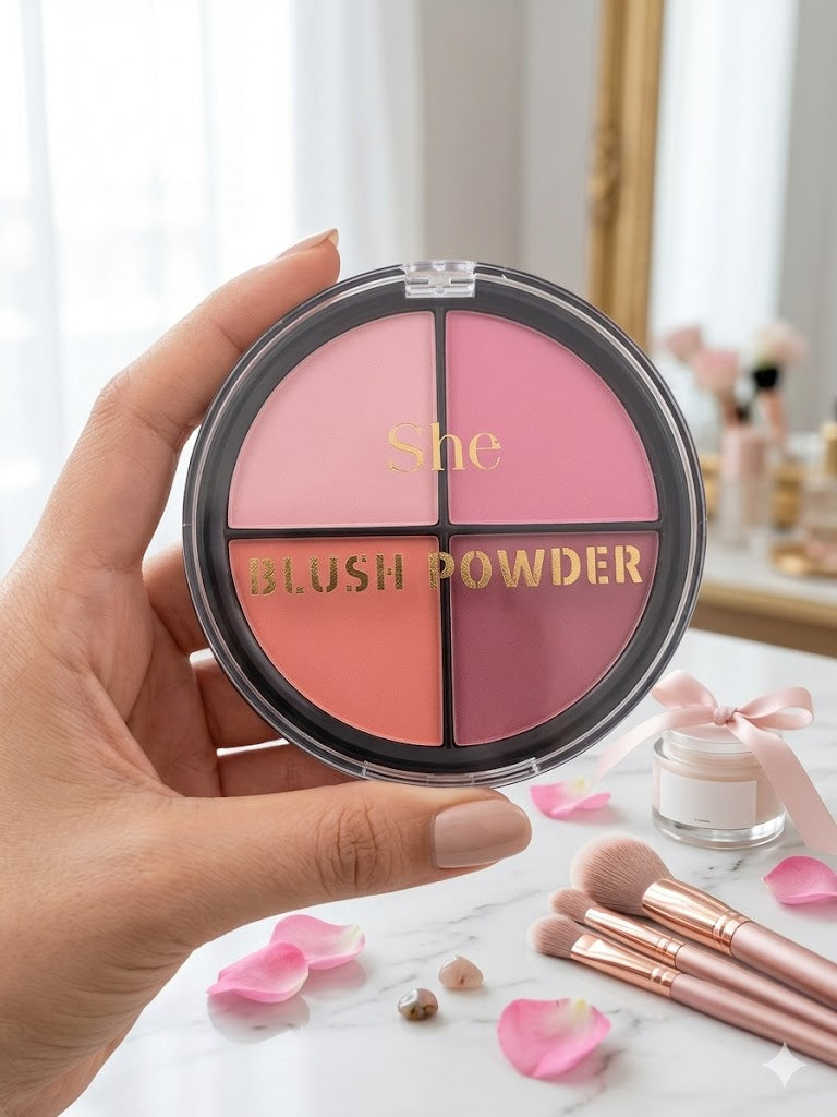 Paleta de Rubores "She Blush Powder" – Cuarteto de Tonos Esenciales