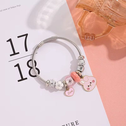 Pulsera Cooky: Fuerza Rosa🐰