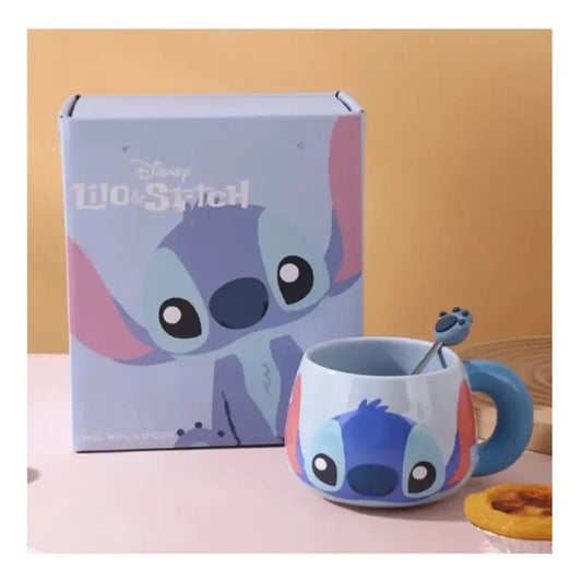 Set Taza + Cuchara Stitch Disney - Colección Kawaii