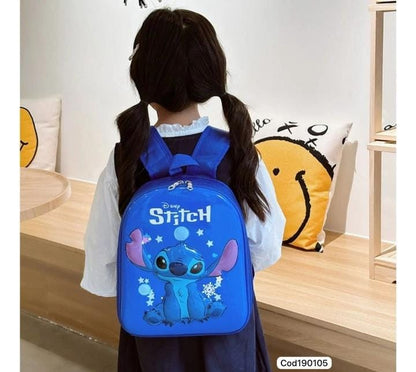 🎒 ¡Aventura Escolar! Mini mochila Rígida Stitch Brillante 💙