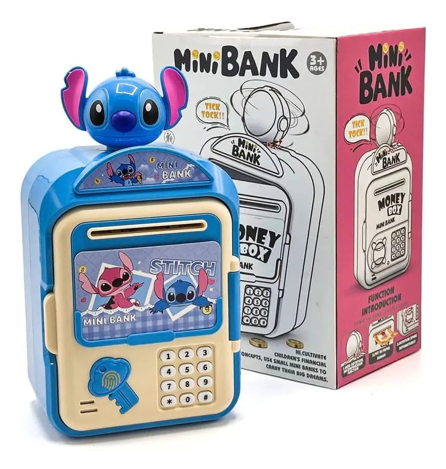Alcancía Electrónica de Stitch con Clave y Sonido 🛸 – ¡Mi Primer Cajero Automático! 💰