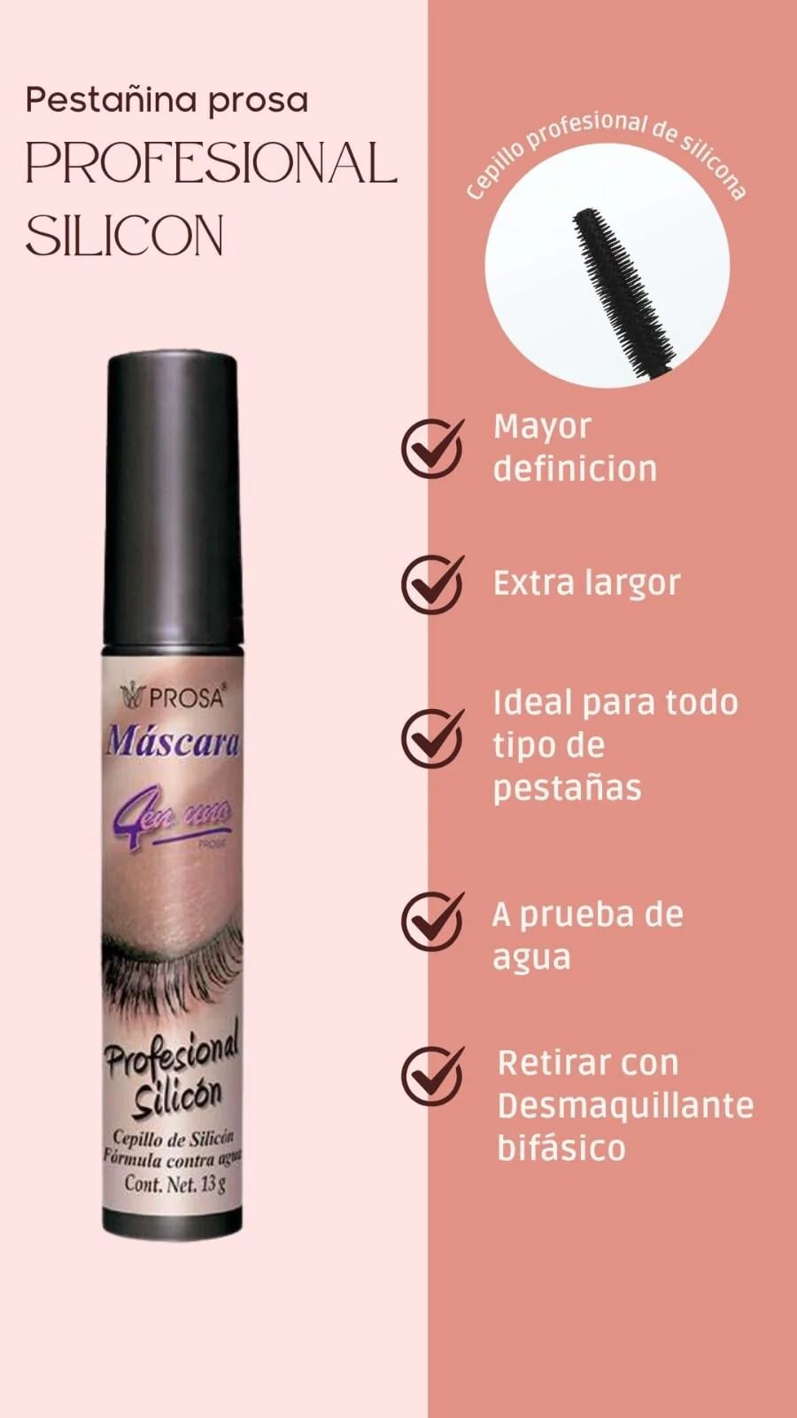 Máscara Profesional Silicon - Definición y Alargamiento Extra tapongris