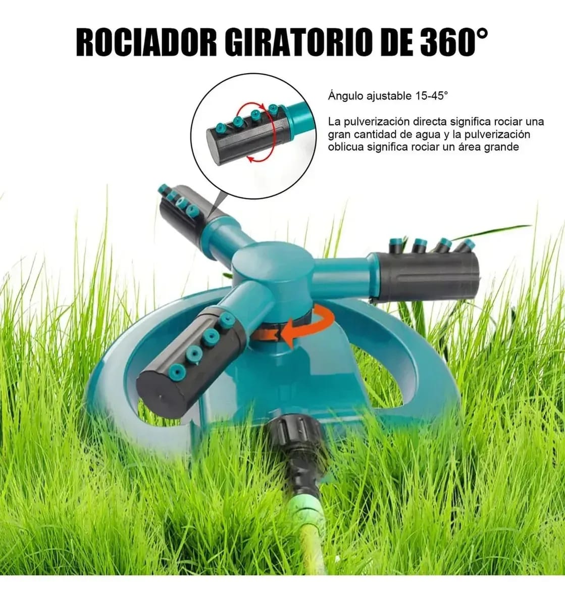 💦 Aspersor Giratorio 360° – El Aliado Perfecto para un Jardín Radiante