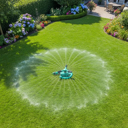 💦 Aspersor Giratorio 360° – El Aliado Perfecto para un Jardín Radiante