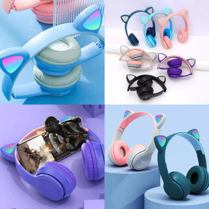 🐱 Audífonos Cat Ear LED: ¡Brilla con tu propio ritmo! ✨🌈