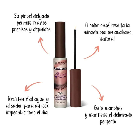 Delineador Líquido Prosa – Tono Café 🤎