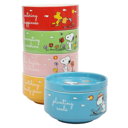 Set de Bowls Multicolores con Platos - Edición Snoopy☕