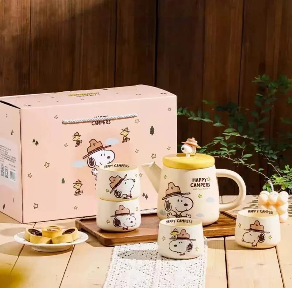Set de Tetera y Tazas "Happy Campers" 🏕️☕