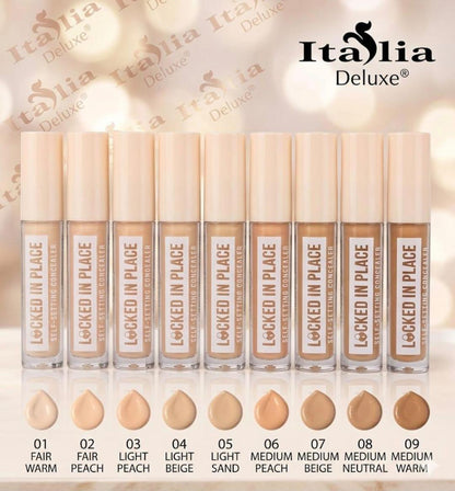 Corrector "Locked in Place" de Italia Deluxe – Acabado Profesional de Larga Duración