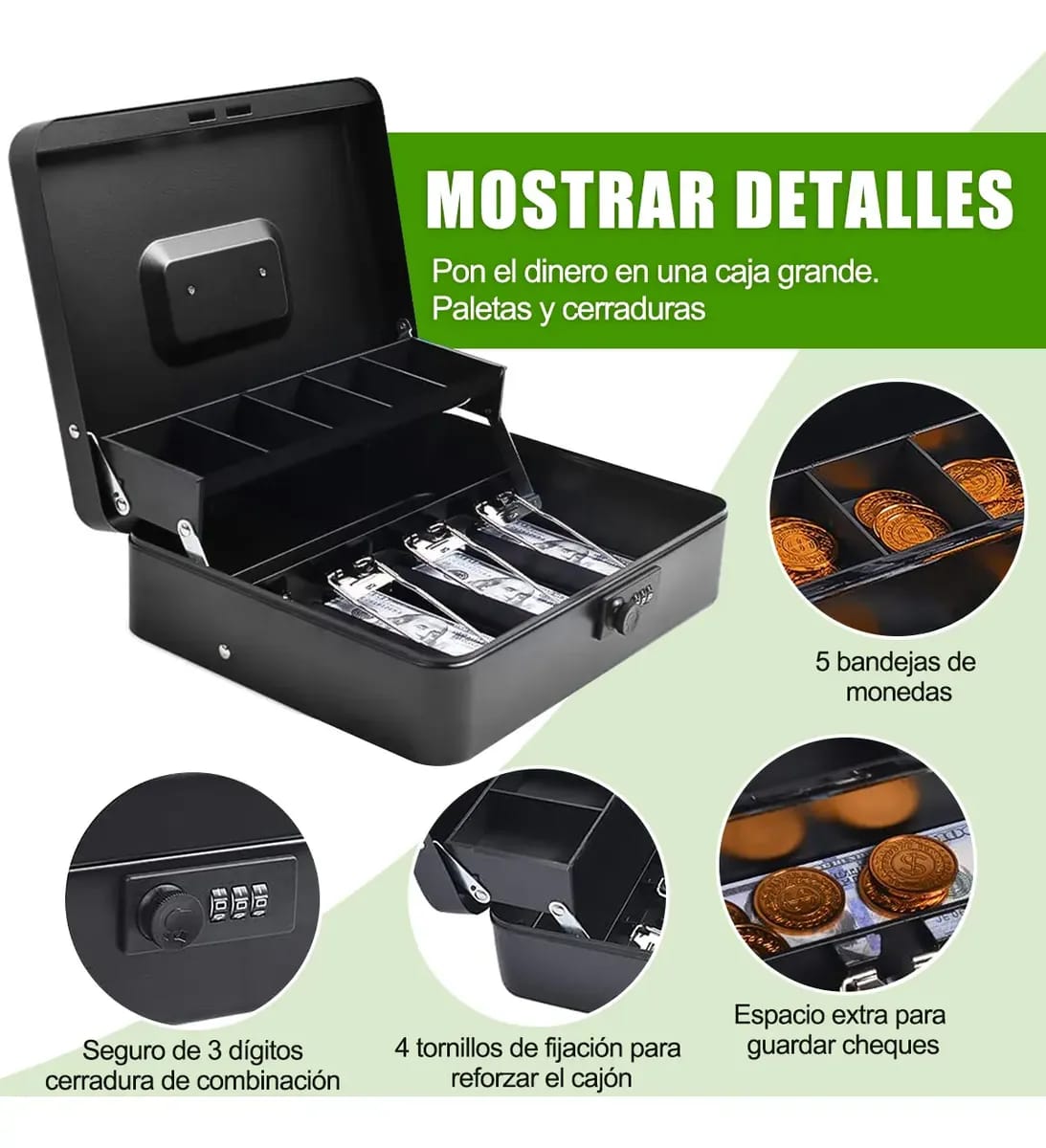 💰 Caja de Seguridad con clave para Efectivo