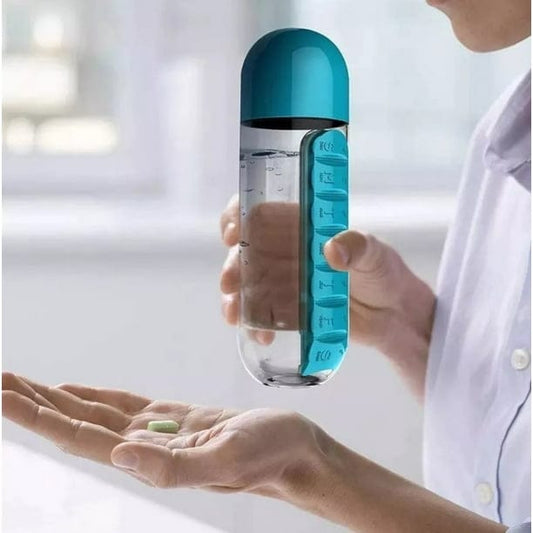 💊 Botella de Agua con Pastillero Diario