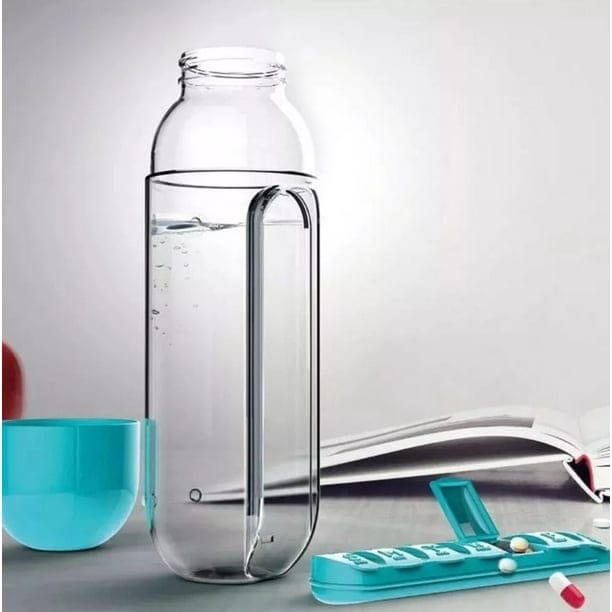 💊 Botella de Agua con Pastillero Diario