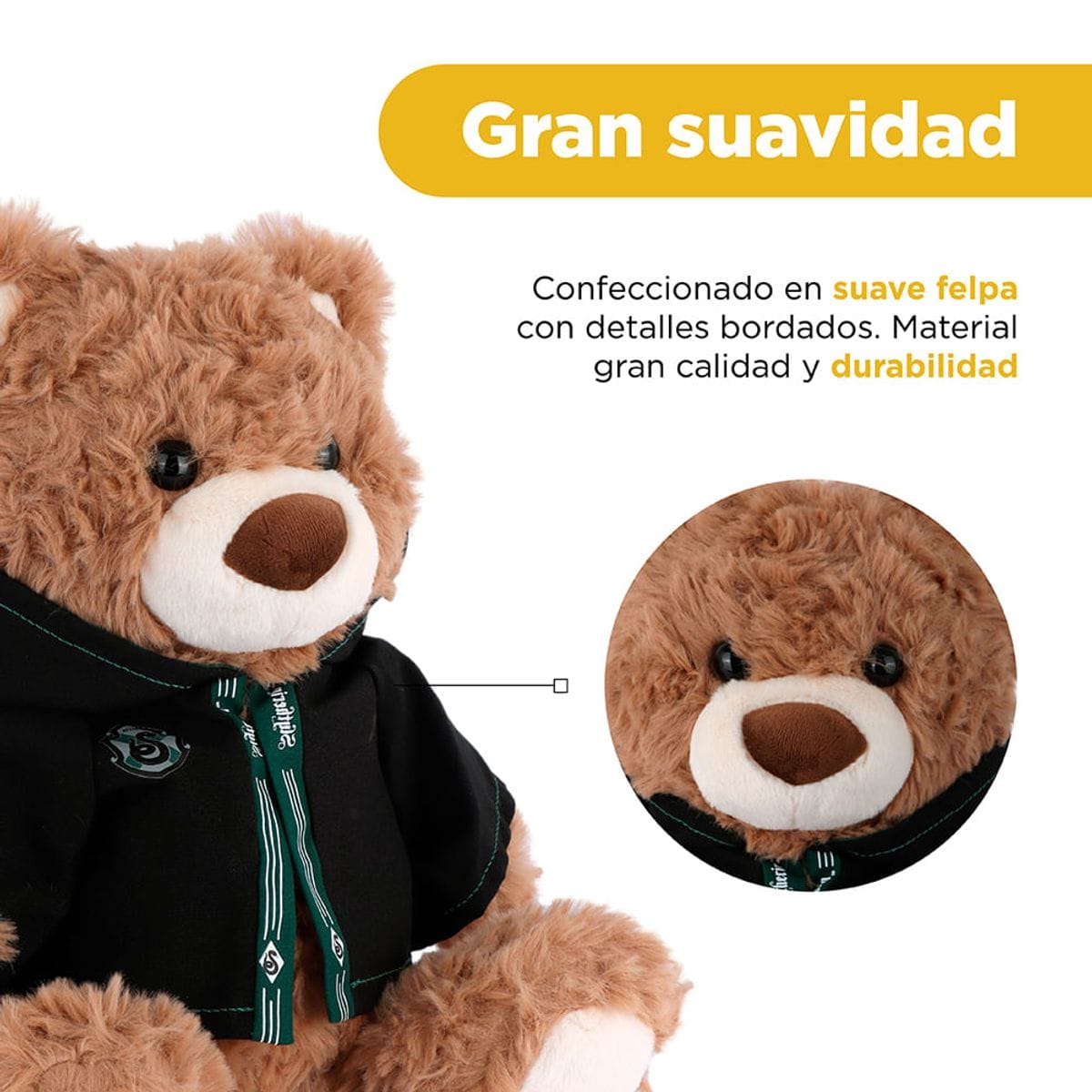 Peluche Harry Potter Osito Con Túnica Slytherin Felpa Café 28x27 cm