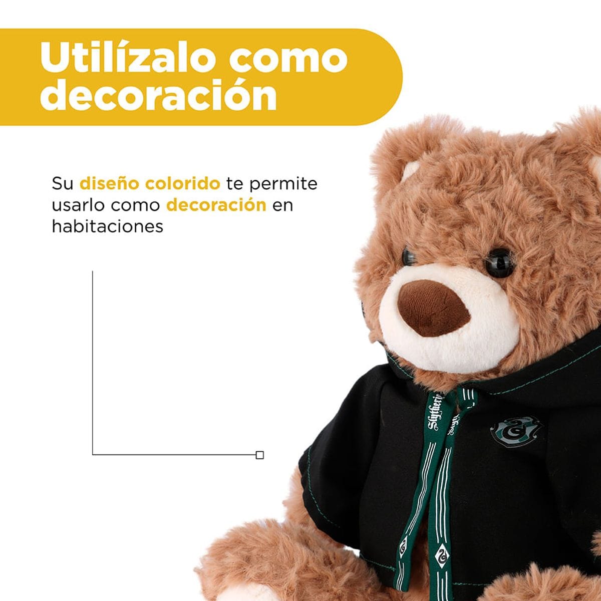 Peluche Harry Potter Osito Con Túnica Slytherin Felpa Café 28x27 cm