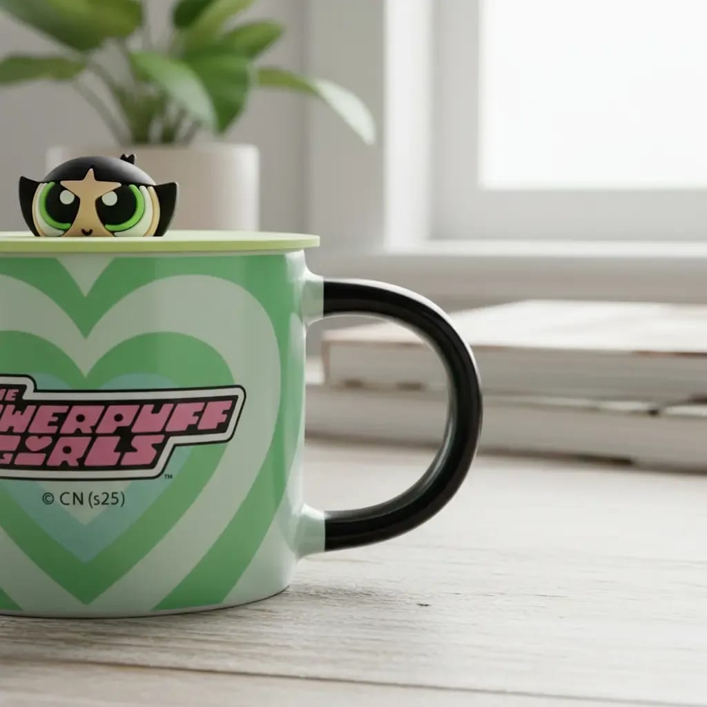 Taza de cerámica Miniso Powerpuff Girls, 340 ml, original