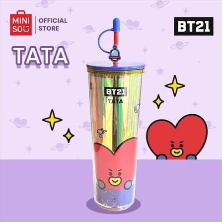 Vaso Holográfico BT21 "Tata" Mágico con Popote ❤️🚀800ML