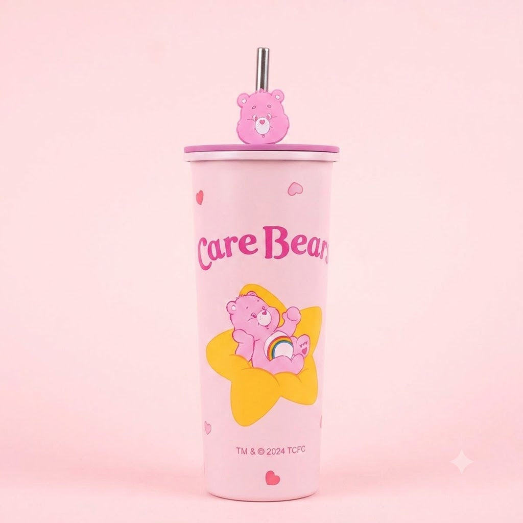 Vaso Térmico Care Bears Rosado con Popote 🩷🐻
