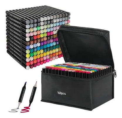 🌟Set Gigante de Marcadores Artísticos Profesionales - 168 Piezas 🎨📦