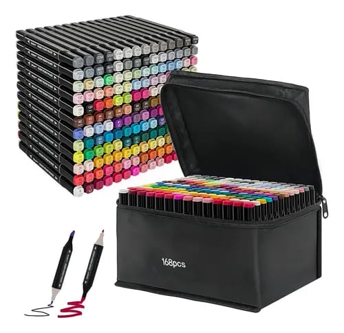 🌟Set Gigante de Marcadores Artísticos Profesionales - 168 Piezas 🎨📦