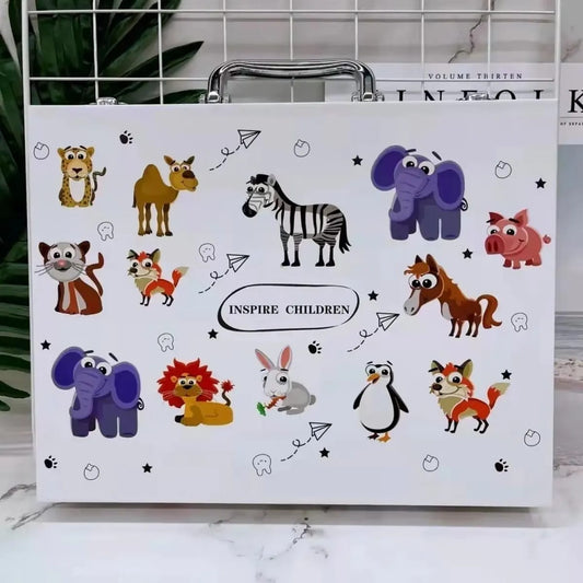 🎨 Maletín de Arte Infantil con Diseños de Animales  145pc🎨