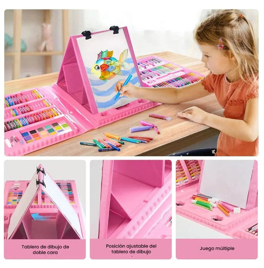 Super Mega Maletín de Arte con Atril Doble de 208 Piezas🎨