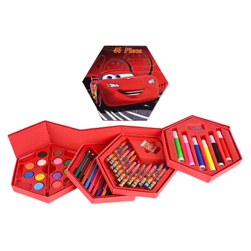 ¡Acelera su Creatividad con el Set de Arte de Cars 46 Piezas! 🏁🖍️